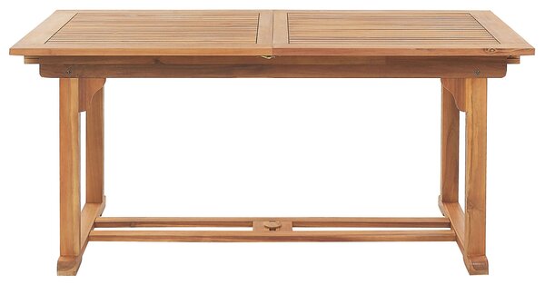 Rozkládací zahradní jídelní stůl JAVA 160/220 cm 90 cm Akáciové dřevo Světle hnědá