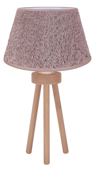 Duolla - Stolní lampa BOUCLE 1xE27/15W/230V pr. 28 cm hnědá/dřevo