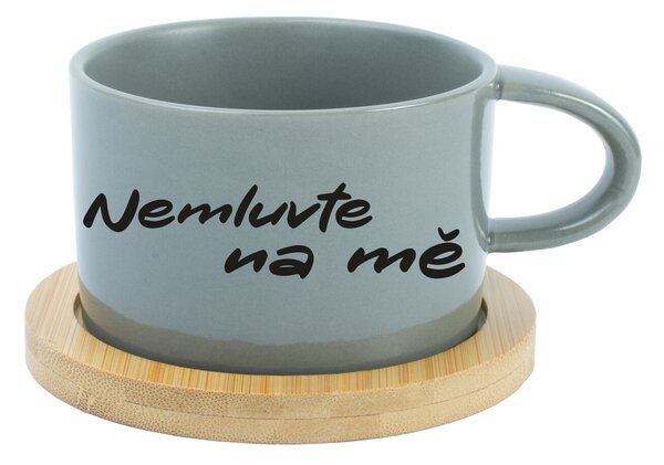 NEMLUVTE NA MĚ - šedý hrníček makronka 200 ml