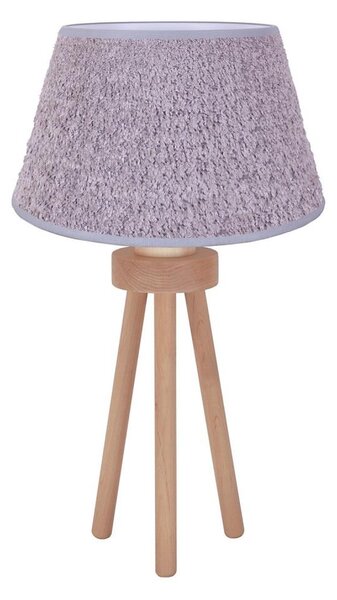 Duolla - Stolní lampa BOUCLE 1xE27/15W/230V pr. 28 cm šedá/dřevo