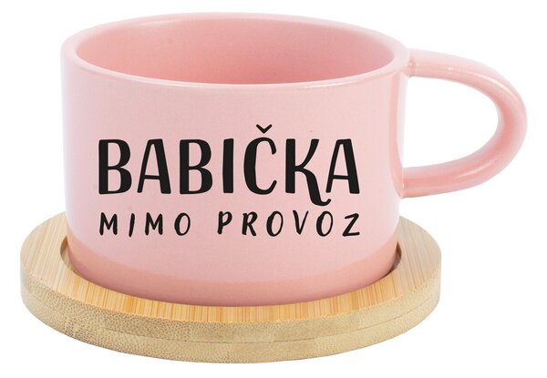 BABIČKA MIMO PROVOZ - růžový hrníček makronka 200 ml