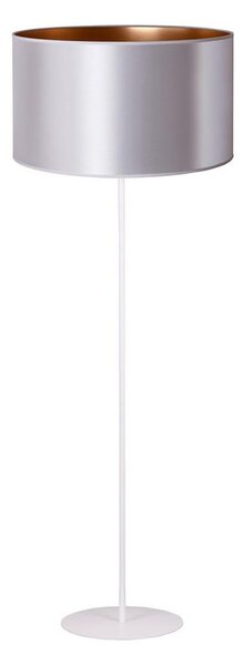 Duolla - Stojací lampa CANNES 1xE27/15W/230V pr. 45 cm stříbrná/měděná/bílá