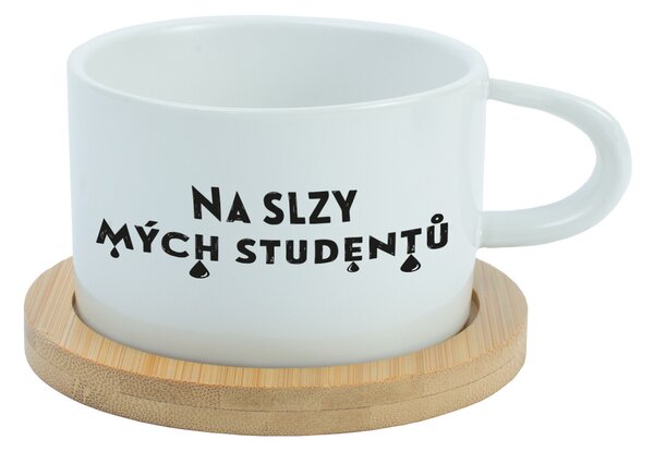 NA SLZY MÝCH STUDENTŮ - bílý hrníček makronka 200 ml