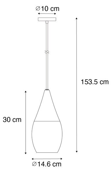 Moderní závěsné svítidlo černé s kouřovým sklem - Drop