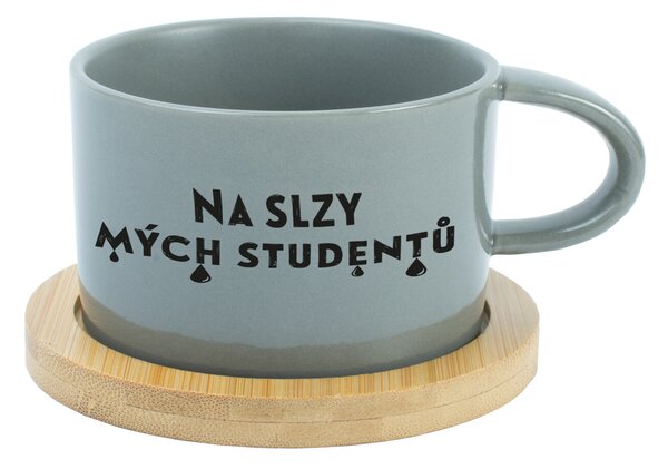 NA SLZY MÝCH STUDENTŮ - šedý hrníček makronka 200 ml