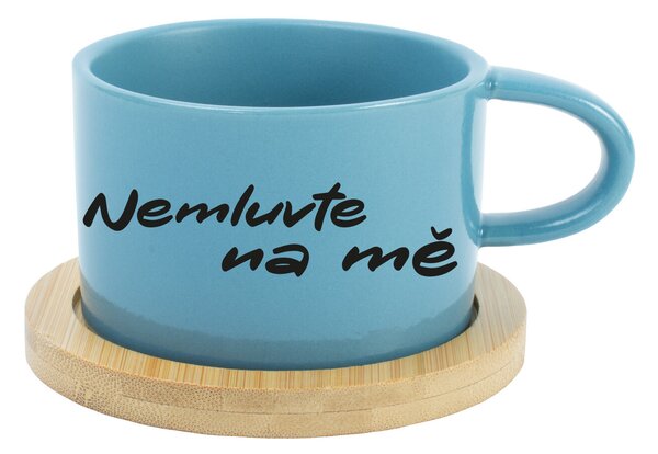 NEMLUVTE NA MĚ - modrý hrníček makronka 200 ml