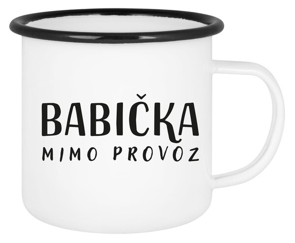 BABIČKA MIMO PROVOZ - bílý plecháček 350 ml