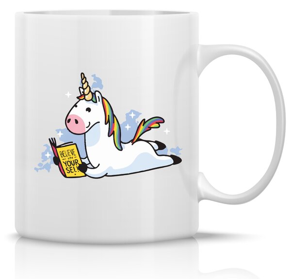JEDNOROŽEC - klasický bílý keramický hrníček 300 ml