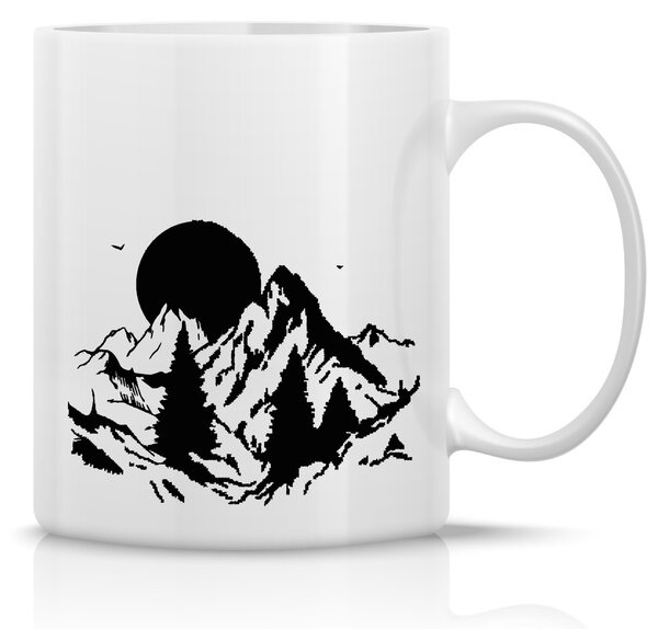 HORY - klasický bílý keramický hrníček 300 ml