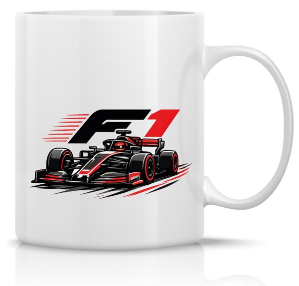 F1 - klasický bílý keramický hrníček 300 ml