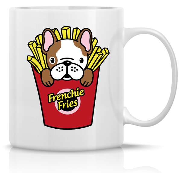 FRENCHIE FRIES - klasický bílý keramický hrníček 300 ml