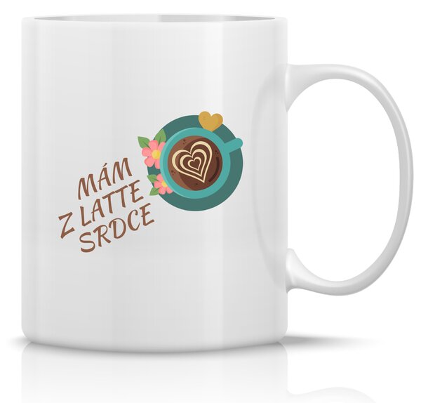 MÁM Z LATTE SRDCE - klasický bílý keramický hrníček 300 ml