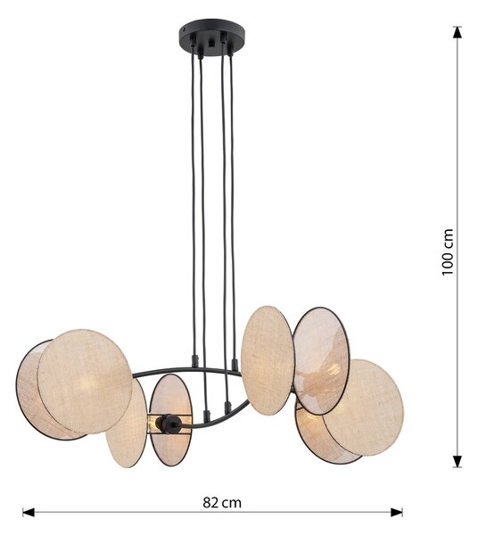 Emibig Motif závěsné svítidlo 4x10 W černá-písková 1328/4