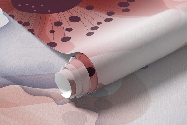 Fototapety Jemné růžové a šedé průsvitné květy s jemnými okvětními lístky a tmavými středy na, Fototapety les, Fototapety stromy, w08613 : uwalls.cz