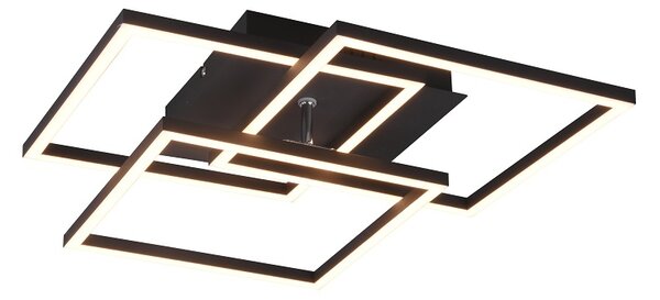 Trio Leuchten R62883132 MOBILE - Stropní LED svítidlo s dálkovým ovladačem, LED 28W, 2700 - 6000K, 39 x 42cm, černá (Stropní lustr stmívatelný dálkovým ovladačem v černé barvě)