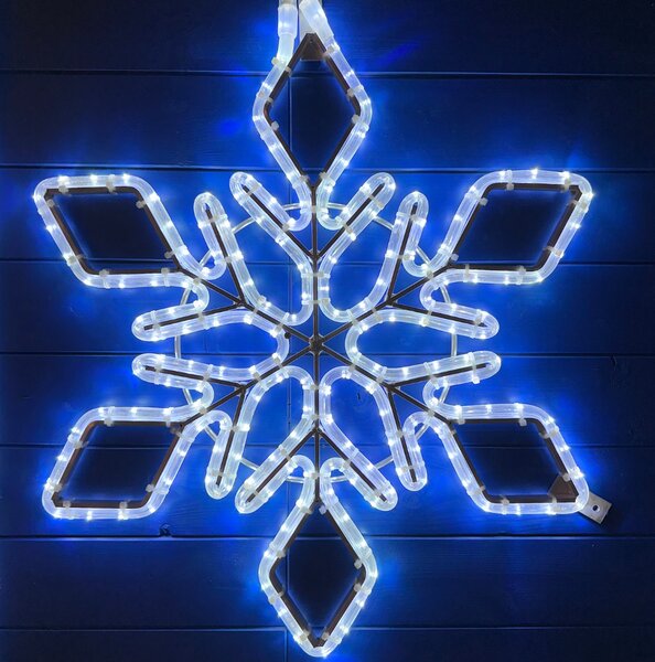 DECOLED Easy Fix 2D LED světelná vločka XI, Ø 89 cm, ledově bílá, závěsný, hliník