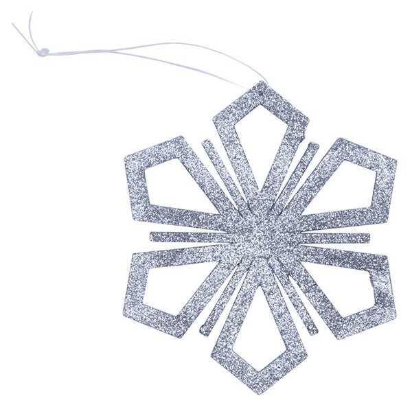 DECOLED Vánoční ozdoba vločka II, pr. 15 cm, stříbrná, překližka, venkovní