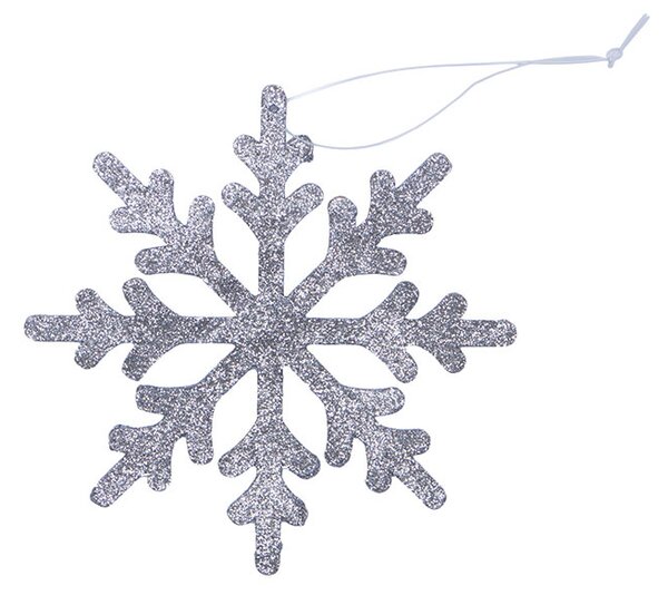 DECOLED Vánoční ozdoba vločka IV, pr. 15 cm, stříbrná, překližka, venkovní