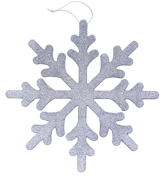DECOLED Vánoční ozdoba vločka IV, pr. 40 cm, stříbrná, překližka, venkovní