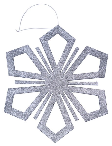 DECOLED Vánoční ozdoba vločka II, pr. 40 cm, stříbrná, překližka, venkovní