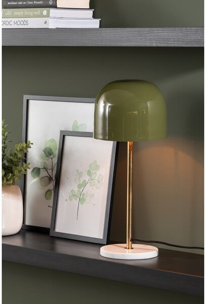 Khaki stolní lampa s kovovým stínidlem (výška 50 cm) Manta – Leitmotiv