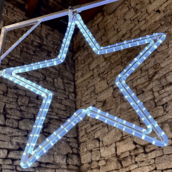 DECOLED LED světelná hvězda, sada na VO, 40 cm, ledově bílá