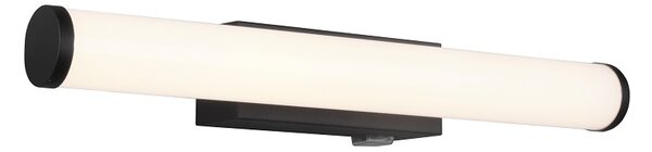 Trio Leuchten 283270132 MATTIMO - Koupelnové LED nástěnné svítidlo s vypínačem, černá barva, 4,3W, 3000K, IP44, 40cm (Nástěnné černé svítidlo do koupelny k zrcadlu s vypínačem )