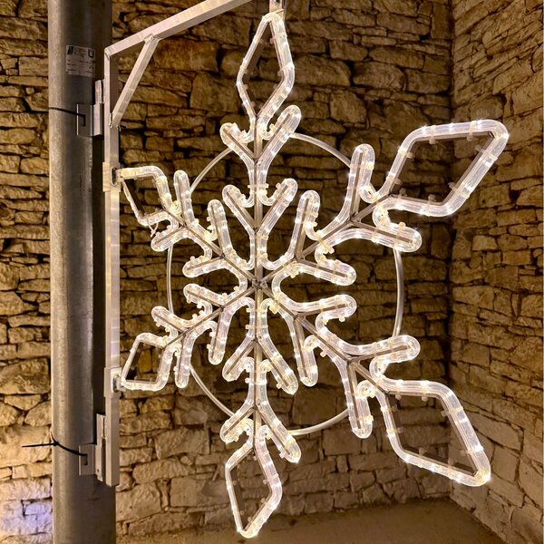 DECOLED LED světelná vločka, sada na VO, 80 cm, teple bílá