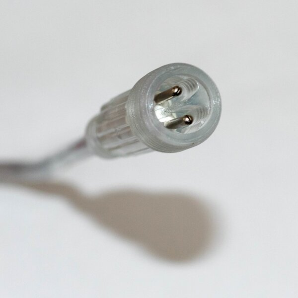 DECOLED Eco Fix světelný řetěz venkovní s krystalky, 8 m, ledově bílá, 80 diod, 36 V, čirý kabel, IP44