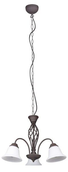 Trio Leuchten 101000324 RUSTICA - Závěsný rustikální lustr v hnědé barvě 3 x E14, Ø 55cm (Rustikální závěsný lustr)