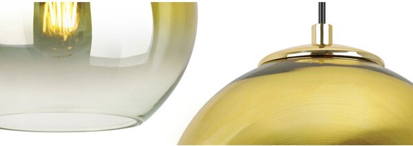 Závěsné svítidlo Bergen Gold, 3x zlaté/transparentní skleněné stínítko (fi 15cm), o