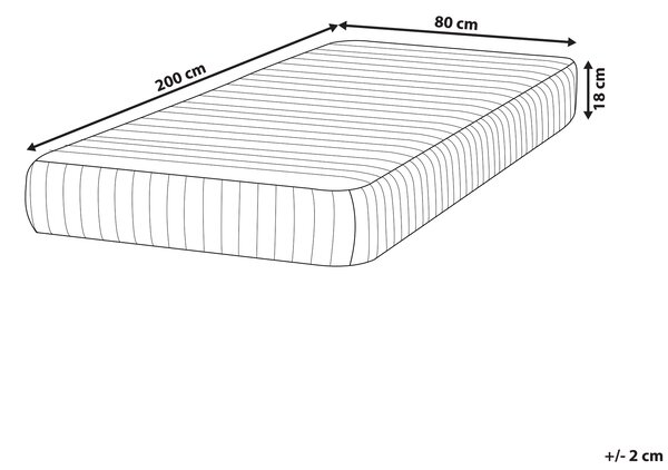 Matrace s paměťovou pěnou a taštičkovými pružinami DELIGHTFUL H3/4 tvrdá 80 x 200 cm