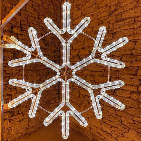DECOLED LED světelná vločka, sada na VO, 80 cm, ledově bílá