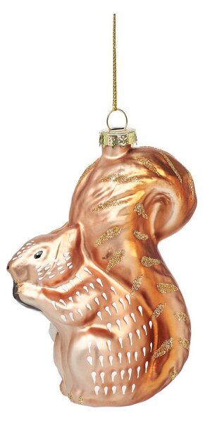 Skleněná ručně vyrobená vánoční ozdoba 4,5 cm Woodland Squirrel – Sass & Belle