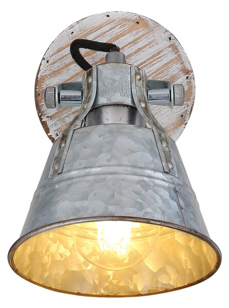 Globo 15366Z-1 GÜNTHER - Nástěnné nebo stropní industriální bodové svítidlo 1 x E27 (Nástěnná bodovka v retro industriálním stylu, bez vypínače)