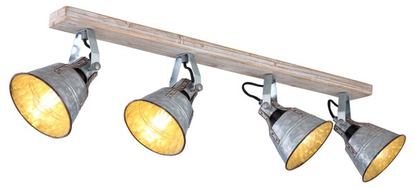 Globo 15366Z-4 GÜNTHER - Stropní industriální bodové svítidlo 4 x E27, 82cm (Bodové svítidlo vhodné na zeď i na strop)