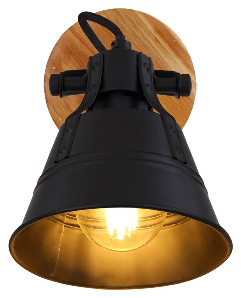 Globo 15466S-1 GÜNTHER - Nástěnné nebo stropní industriální bodové svítidlo 1 x E27 (Nástěnná bodovka v retro industriálním stylu, bez vypínače)