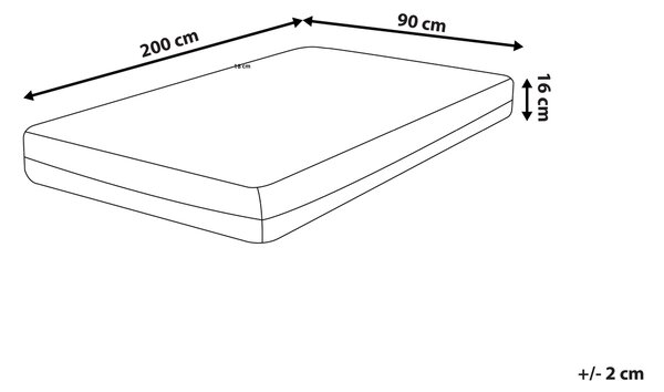 Matrace z paměťové pěny SERENITY H2/3 středně tvrdá 90 x 200 cm