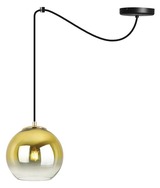 Závěsné svítidlo BERGEN GOLD SPIDER, 1x zlaté/transparentní skleněné stínítko (fi 15cm)