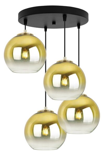 Závěsné svítidlo Bergen Gold, 4x zlaté/transparentní skleněné stínítko (fi 20cm), o