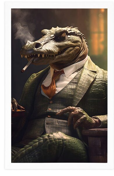 Plakát zvířecí gangster krokodýl