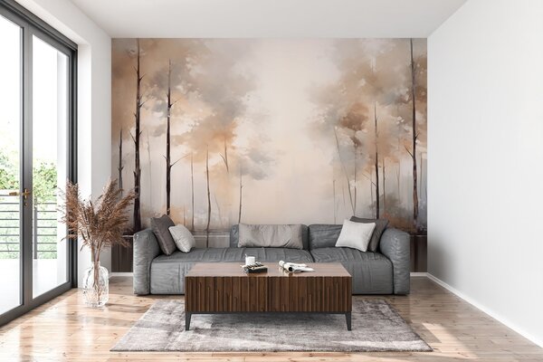 Fototapety Mlžný les u rybníka, Fototapety příroda, w02758 : uwalls.cz
