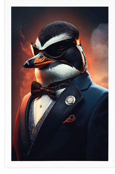 Plakát zvířecí gangster tučňák
