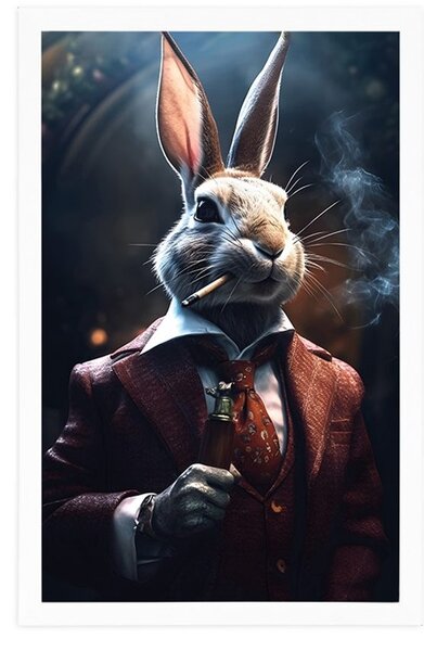 Plakát zvířecí gangster zajíc
