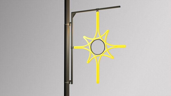DECOLED Držák motivu na sloupy VO pro dekory 90 - 130 cm (max.), 90 x 130 cm, pro 2x U20S