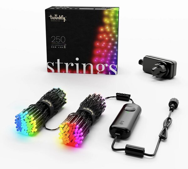 LEDWORKS Barevná světýlka venkovní Twinkly strings LED světelný řetěz RGB, 20 m, 250 diod, IP44