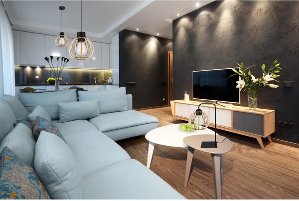 Stolní lampa Timber 8, 1x dřevěné stínítko