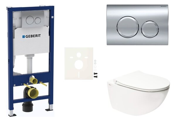 Závěsný WC set Geberit do lehkých stěn / předstěnová + WC SAT Infinitio SIKOGESINFD20