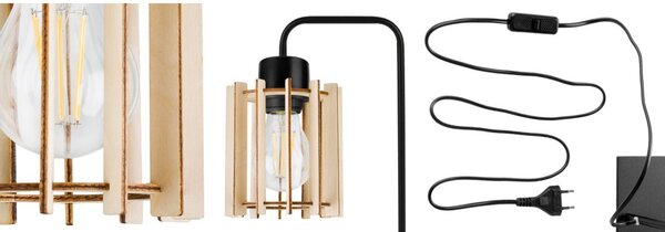 Stolní lampa Timber 7, 1x dřevěné stínítko