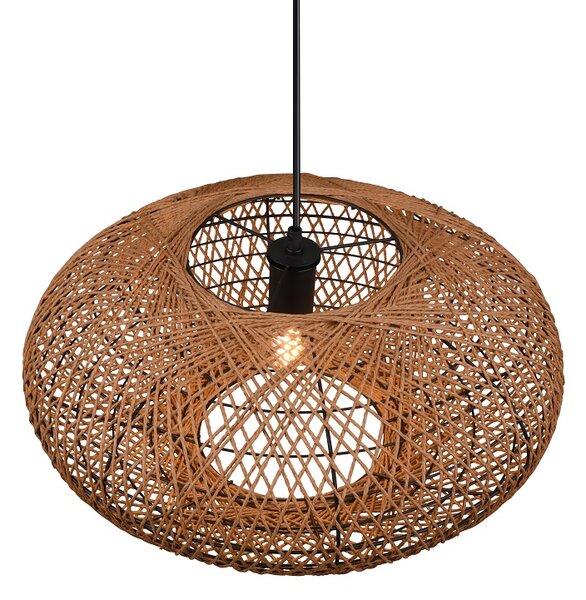 Trio Leuchten 312300136 HEDDA - Závěsné svítidlo se stínidlem ze sisalového lana 1 x E27, Ø 52cm (Závěsný lustr na jednu žárovku)